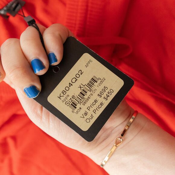 NWT St John Apple Red Wool Blend High Waisted Knit Jogger Pants Size XLarge - Picture 4 of 11